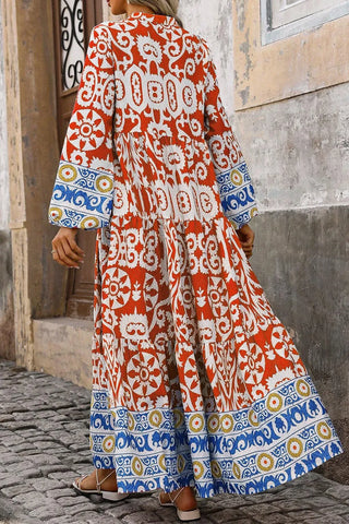 Langärmliges Boho-Maxikleid