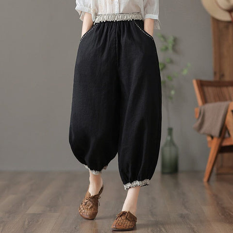 Summer Retro Casual Loose Linen Pants