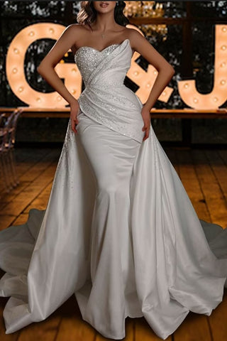Sweetheart Mermaid Wedding Dress Sweetheart With Beads