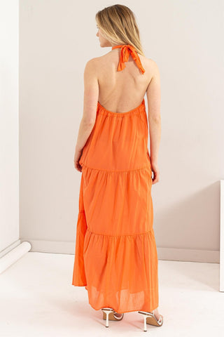 Halter Neck Cover Up Maxi Dress
