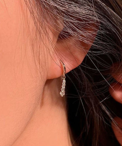 New Silk Alloy Zircon Hoop Earrings