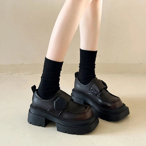 Flats Platform Loafers Shoes Women Spring New Dress Shoes Uniform Fashion Brand 2024 Designer Female Casual Zapatillas Walking