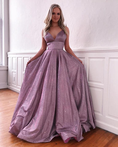 Charming Spaghetti-Straps Stromy Blue, Mauve Chic Sequins Formal Dresses