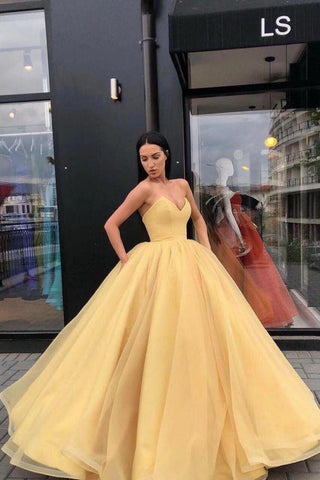 Chic Ball Gown Strapless sweetheart Floor-Length Formal Dresses