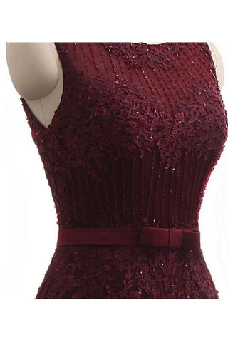 Chic Scoop Sleeveless Tulle Mermaid Appliques Sequins Zipper Prom Dresses