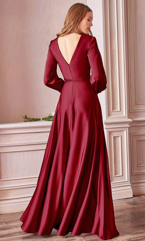 Plunging V Neck High Slit Long dress
