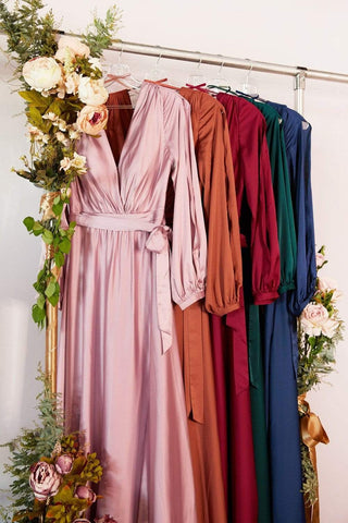 Plunging V Neck High Slit Long dress