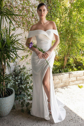 Off Shoulder Long Wedding Dress