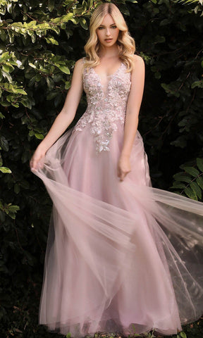 Sleeveless V-neck Long Gown