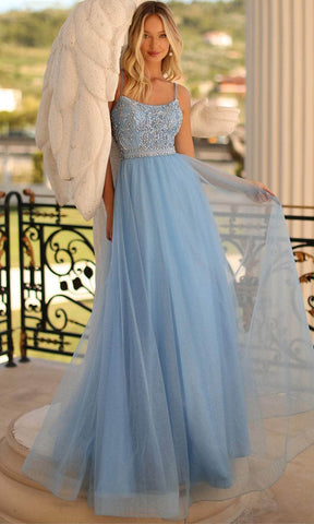 Beaded A-Line Evening Gown