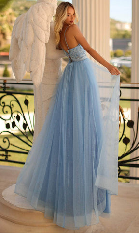 Beaded A-Line Evening Gown