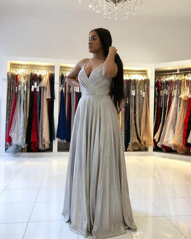 Classy V-Neck Long Evening Prom Dress On Sale Spaghetti-Straps