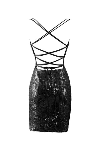 V Neck Blue Sequins Homecoming Dress