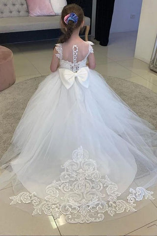 Süßes langes Tüll-Ballkleid im Boho-Stil mit Schleife