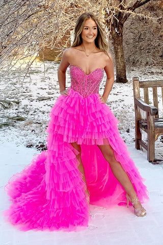 Robe de bal asymétrique en tulle