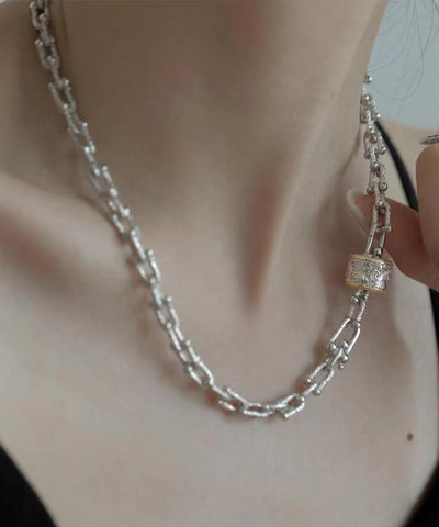 Boho Silk Sterling Silver Chain Pendant Necklace