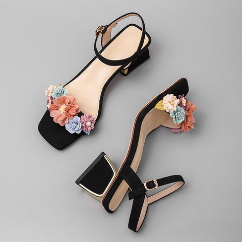 Betty Floral Ankle Strap Sandals