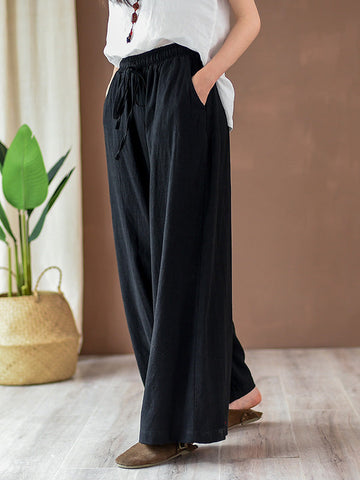 Vintage Linen Wide Leg Ramie Pants
