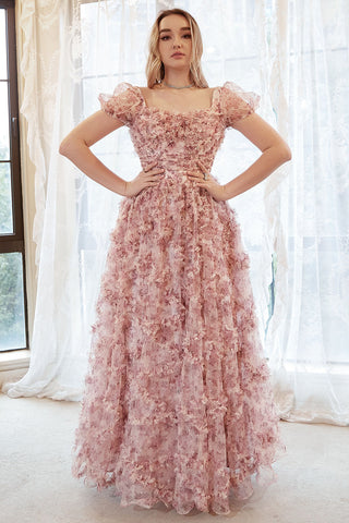 A-Linie Herzausschnitt Elfenbein Rot Blume Ballkleid Übergröße