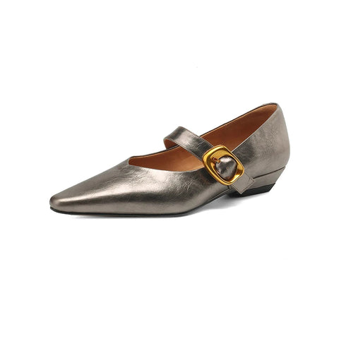 2024 New Size 34-40 INS Brand Women Ballet Flats Shoes Soft Real Leather Pumps Shoes for Woman Strap Wedding T-Strap Heel Shoes