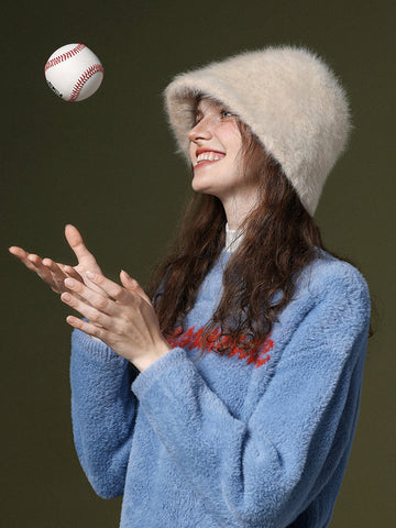 Women Winter Warm Gradient Color Plush Hat
