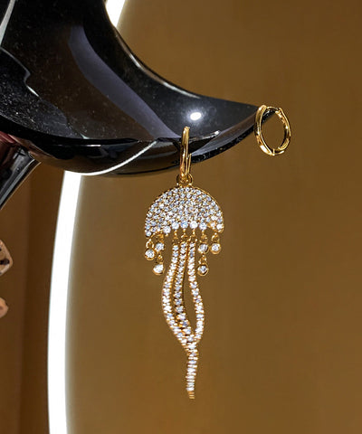 Boutique Golden Asymmetrical Design Tasseled Zircon Metal Drop Earrings