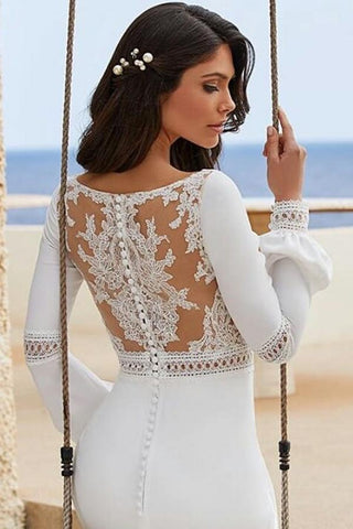 Trendy Floor-Length Mermaid Jewel Neck Long Sleeves Chiffon Prom Dresses