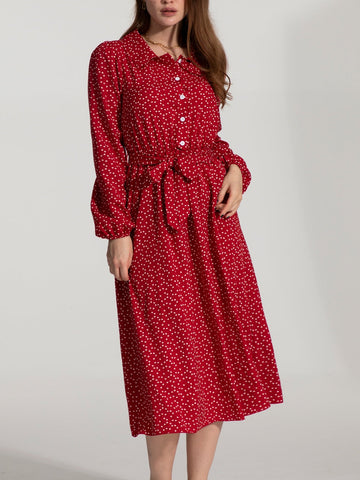 Midi-Hemdkleid mit Taillenschnürung
