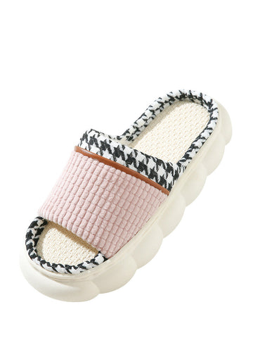 Fashion Spring Spliced Couple Indoor Platform Slippers