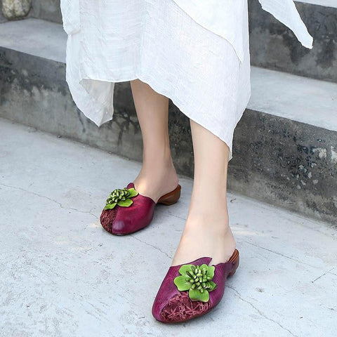 New Flower Woven Breathable Slippers