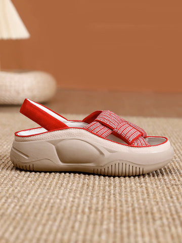 Women Summer Weaving Peep-toe Outdoor Platform Shoes