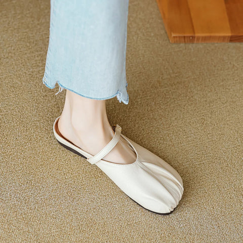 2024 new summer women's slippers Korean style mary jane shoes mules Ladies casual black flats Work shoes Large size 41-43