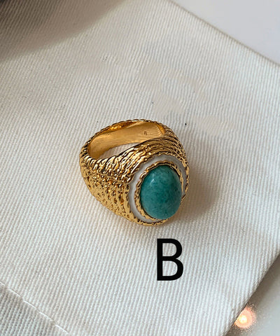 Stylish Golden High Quality Jade Women Ring