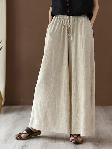 Vintage Linen Wide Leg Ramie Pants