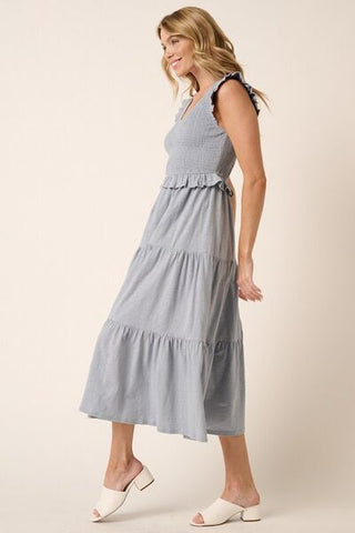 Ruffled Tiered Midi Dress