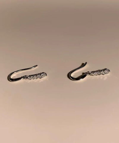 New Silk Alloy Zircon Hoop Earrings