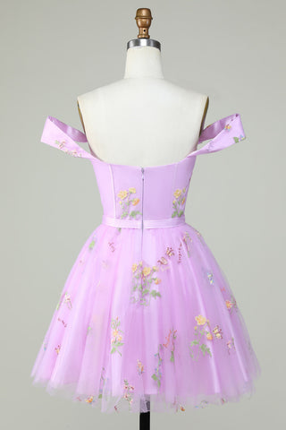Stylish A Line Sweetheart Light Green Short Homecoming Dress with Embroidery