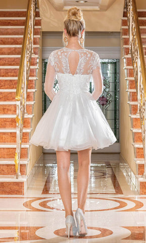 Sheer Embroidered Cocktail Dress