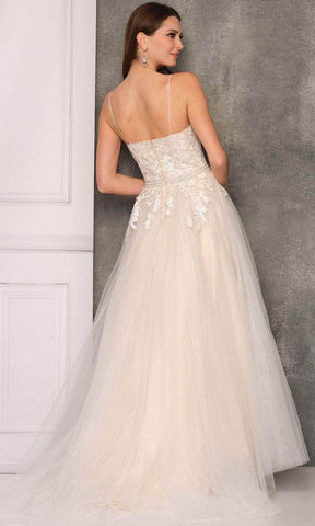 Laced Straight-Across Prom Ballgown