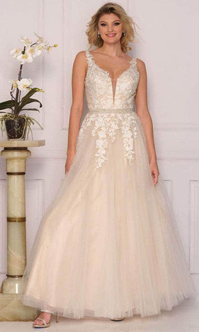 Plunging Sweetheart A-Line Prom Dress