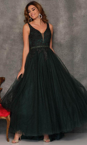 Plunging Sweetheart A-Line Prom Dress