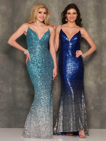 Fully Sequined Sleeveless Prom Gown