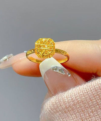 Vintage Gold Sterling Silver Overgild Sugar Cube Rings