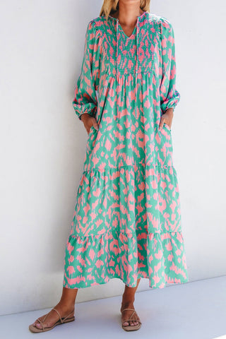 Langärmliges Midi-Strandkleid