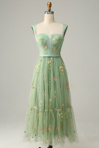 Cute A Line Sweetheart Light Purple Long Prom Dress with Embroidery
