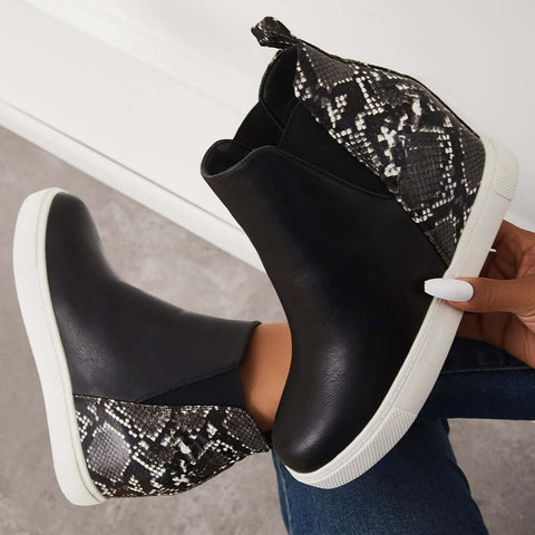 Slip on Hidden Wedge Sneakers Platform Wedge Booties