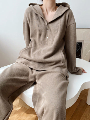 Loose Hoodies And Wide-Leg Pants Suits