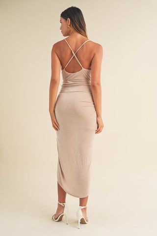 Mable Draped Detail Cami Midi Resort Dress