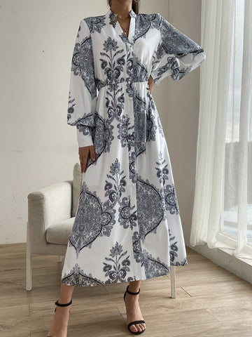 Klassisches Midikleid mit Laternenärmeln