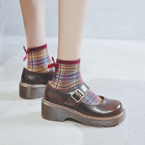 Neue Ankunft Japanischen Stil Vintage Schnalle Mary Janes Schuhe frauen Flachen Mund Casual Student Leder Schuhe Dicken Boden